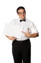 Nerd Holding Blank Sign Royalty Free Stock Photo