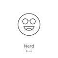 nerd icon vector from emoji collection. Thin line nerd outline icon vector illustration. Outline, thin line nerd icon for website
