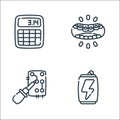 nerd line icons. linear set. quality vector line set such as energy drink, soldering, brackets