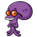 Nerd Octopus Cartoon Vector