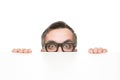 Nerd peeking Royalty Free Stock Photo