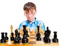 Nerd play chess Royalty Free Stock Photo