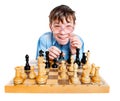 Nerd play chess Royalty Free Stock Photo