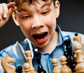 Nerd play chess Royalty Free Stock Photo