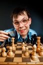 Nerd play chess Royalty Free Stock Photo