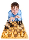 Nerd play chess Royalty Free Stock Photo