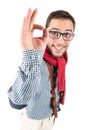 Nerd posing Royalty Free Stock Photo