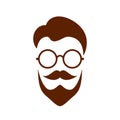 Nerd retro face vector illustration