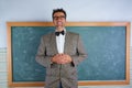 Nerd silly teacher vintage retro suit and braces