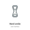 Nerd smile outline vector icon. Thin line black nerd smile icon, flat vector simple element illustration from editable user