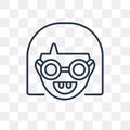 Nerd vector icon isolated on transparent background, linear Nerd