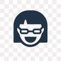 Nerd vector icon isolated on transparent background, Nerd trans Royalty Free Stock Photo