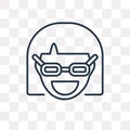 Nerd vector icon isolated on transparent background, linear Nerd