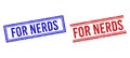 Grunge Textured FOR NERDS Stamp Seals with Double Lines Royalty Free Stock Photo