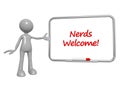 nerds welcome on blackboard and white Royalty Free Stock Photo