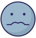 nerdy, baffled emoticon Vector Isolated Icon which can easily modify or edit