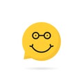 Nerdy emoji speech bubble logo