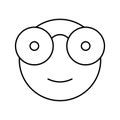 nerdy face emoji Isolated Vector icon which can easily modify or edit