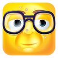 Nerdy Geek Emoji Emoticon Icon Cartoon Character Royalty Free Stock Photo