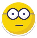 nerdy glasses face, emoticon Vector Isolated Icon which can easily modify or edit