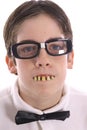 Nerdy kid with bad teeth Royalty Free Stock Photo