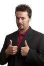 Nerdy looking business man, giving thumbs up Royalty Free Stock Photo