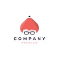 Nerdy pencil icon logo premium vector illustration