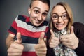 Nerdy teen couple Royalty Free Stock Photo