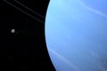 Nereid moon orbiting around Neptune planet