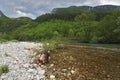 The Neretva River in a canyon Royalty Free Stock Photo