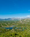 Neretva valley with small lakes and clear blue sky Royalty Free Stock Photo