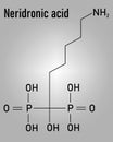 Neridronic acid drug molecule. Skeletal formula. Chemical structure