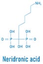 Neridronic acid drug molecule. Skeletal formula. Chemical structure