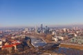 Neris river and business district Snipiskes. Vilnius, Lithuania Royalty Free Stock Photo