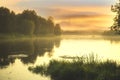 Neris river at sunset, Lithuania Royalty Free Stock Photo