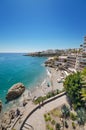 Nerja beach, famous touristic town in costa del sol, MÃÂ¡laga, Andalusia, Spain. Royalty Free Stock Photo