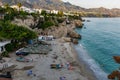 Nerja Beach in Summer, Nerja, Andalusia, Spain.