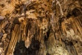Nerja cave formations. Stalactites and stalagmites