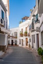 Beautiful streets of Nerja. Typically Andalusian houses.