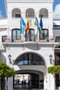 Beautiful streets of Nerja. Typically Andalusian houses.