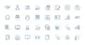 Nerk communication linear icons set. Nerk, Communication, Connection, Link, Collaboration, Interaction, Partnership line