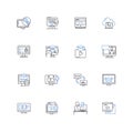 Nerk Infrastructure line icons collection. Cloud, Nerking, Security, Storage, Data, Virtualization, Server vector and