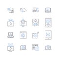 Nerk technology line icons collection. Innovation, Automation, Efficiency, Robotics, Augmented, Virtuality, Artificial