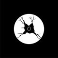 Nerve cell, neuron icon isolated on dark background