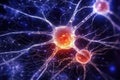 Nerve firing a signal through axon, nerve communication, AI Generative