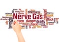 Nerve gas word cloud and hand writing concept