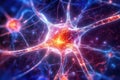 Nerve firing a signal through axon, nerve communication, AI Generative