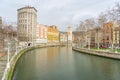 NerviÃ³n river overlooking the urban area of ??Bilbao-Basque country-Spain