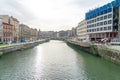 NerviÃ³n river overlooking the urban area of ??Bilbao-Basque country-Spain