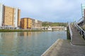 NerviÃ³n river overlooking the urban area of ??Bilbao-Basque country-Spain Royalty Free Stock Photo